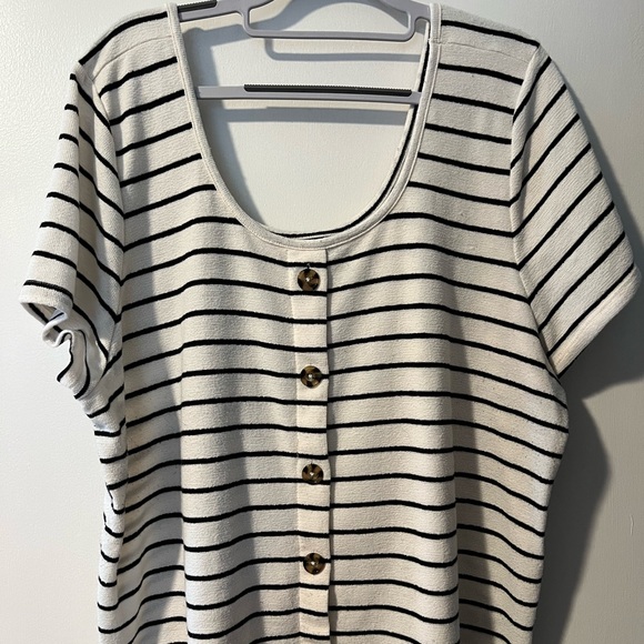 Torrid STRIPE RIB BUTTON MIDI TEE - Picture 5 of 7